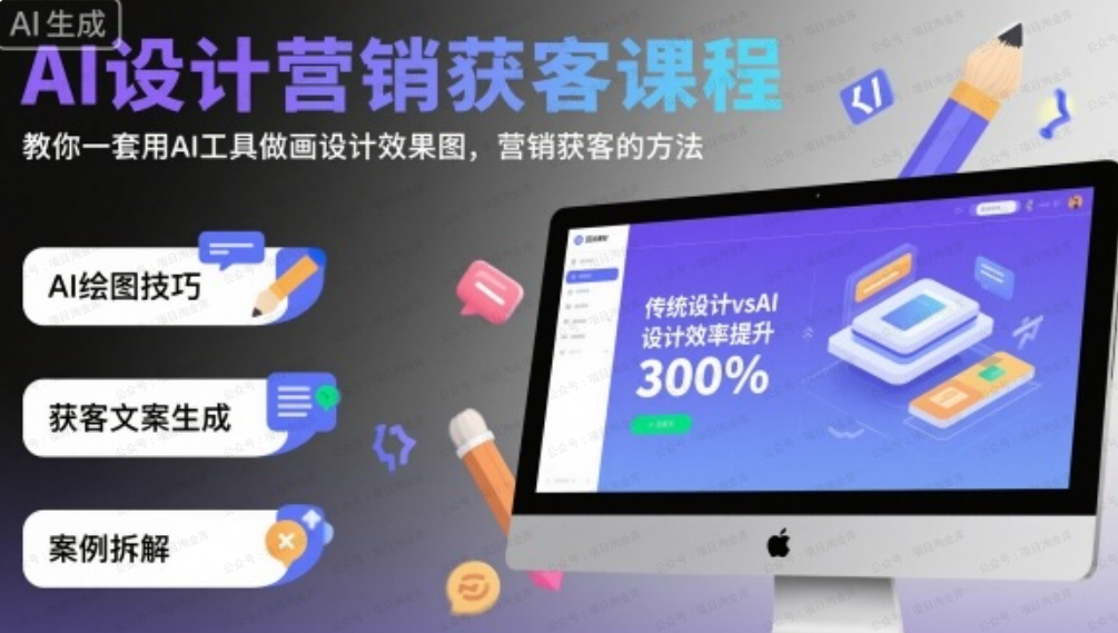 图片[1]-AI设计营销获客课程，教你一套用AI工具做画设计效果图，营销获客的方法-杨北资源网
