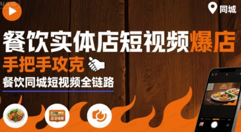 图片[1]-餐饮实体店短视频爆店，手把手攻克餐饮同城短视频全链路-杨北资源网