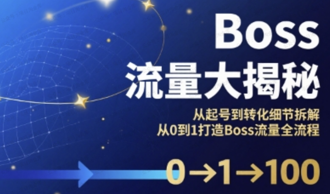 图片[1]-Boss流量大揭秘，从起号到转化细节拆解，从0到1打造Boss流量全流程-杨北资源网