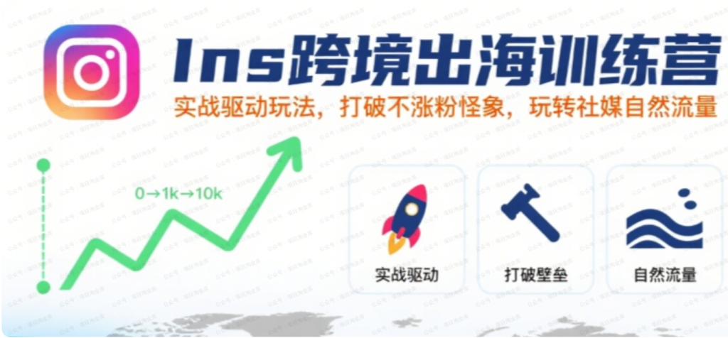 图片[1]-Ins跨境出海训练营，实战驱动玩法，打破不涨粉怪象，玩转社媒自然流量-杨北资源网