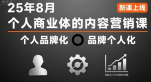 个人商业体的内容营销课25年8月，个人品牌化，品牌个人化，自媒体ip内容营销策略-杨北资源网